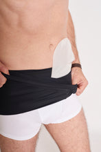 Cargar imagen en el visor de la galería, Faja Ostomía Semi Rigida - Negro Con Bolsillo Interno